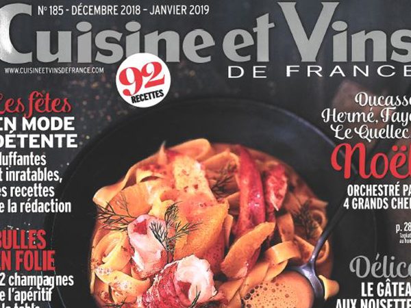 « L’Œuf Bénédicte »à l’honneur dans le beau numéro de fêtes « Cuisine et Vins de France »