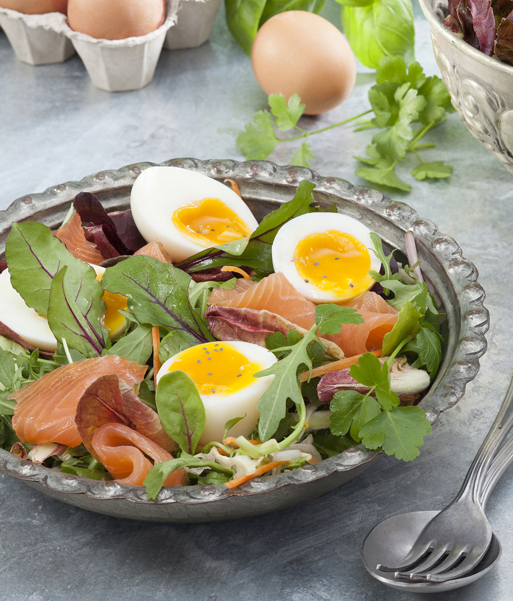 Œufs mollets sur salade folle - Ph. Asset - CNPO - Adocom-RP