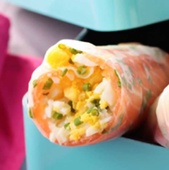 Rouleaux de printemps aux œufs durs et saumon fumé - Recettes