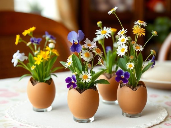 Mini-vases et coquilles d’œufs