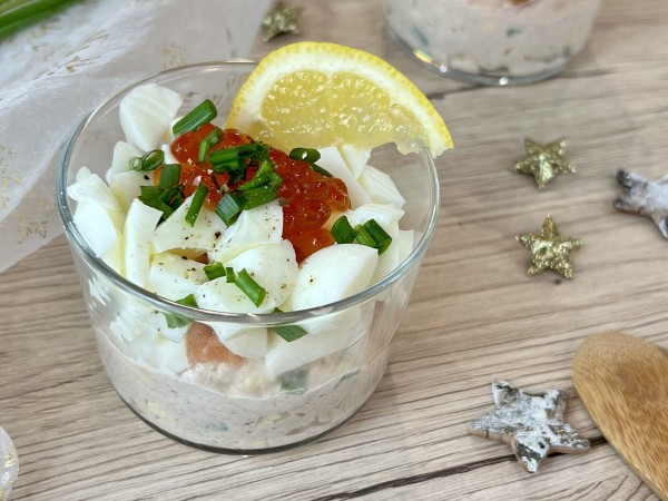 Œufs mimosa déstructurés au saumon