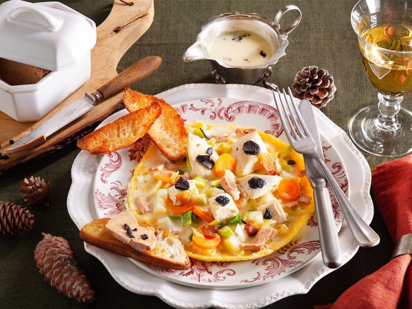 Une somptueuse omelette au foie gras pour Noël