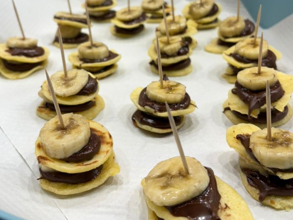 Mini pancakes chocolat banane