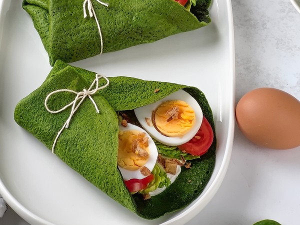 Wrap d&rsquo;épinards aux oeufs