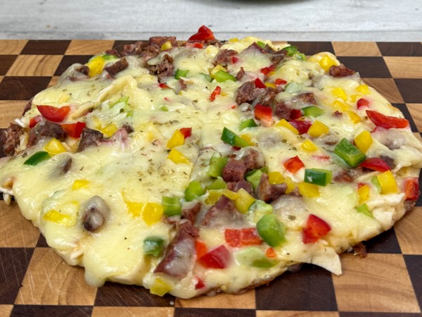 Tortilla pasta façon pizza
