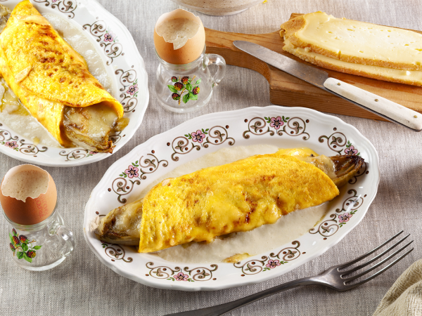 L’omelette du Ch’nord aux endives et au Maroilles